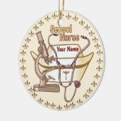 Cooler Schulkrankenschwester-Schmuck Keramik Ornament (Links)