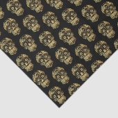 Cooler Schwarz-Gold-Zucker-Schädeltag der Toten Seidenpapier (Ausschnitt)