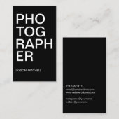Cooler Schwarz-Weiß-Fotograf Visitenkarte (Vorne/Hinten)