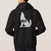 Cooler Schwarz-Weiß-Wolf-Druck bei rückseitigen Mä Hoodie (Rückseite)