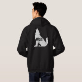 Cooler Schwarz-Weiß-Wolf-Druck bei rückseitigen Mä Hoodie (Schwarz voll)