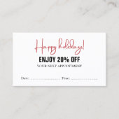 Cooler, Schwarz-weißer Red Salon Termin Coupon (Vorderseite)