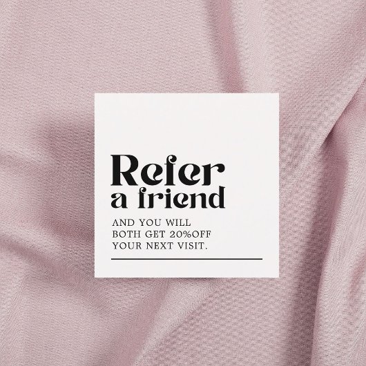 Cooler Schwarz-weißer Schönheitssalon Empfehlungskarte