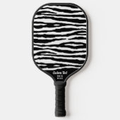 Cooler Schwarz-weißer Zebrastreifen Drucken benutz Pickleball Schläger (Vorderseite)