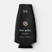 cooler schwarze Flasche mit Name oder Marke Flaschenkühler (Vorderseite)