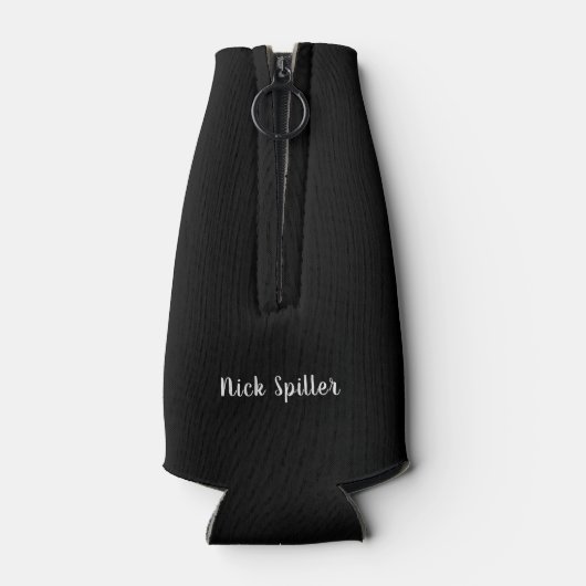 cooler schwarze Flasche mit Name oder Marke Flaschenkühler (Rückseite)