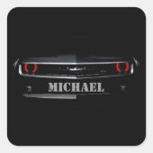 Cooler schwarzer Chevy Camaro Ihr Individuelle Nam Quadratischer Aufkleber (Vorderseite)
