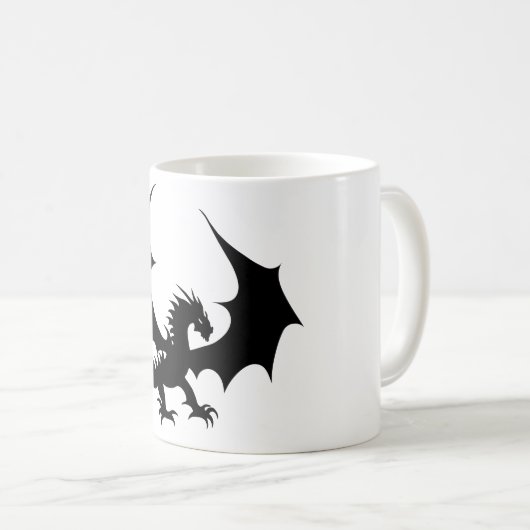 Cooler Schwarzer Drache Kaffeetasse (VorderseiteRechts)