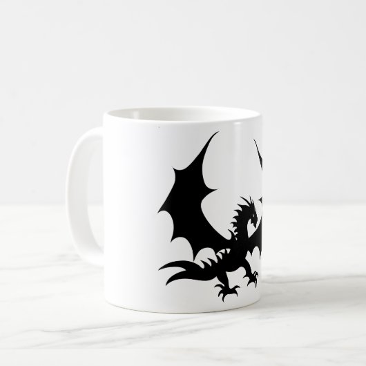 Cooler Schwarzer Drache Kaffeetasse (Vorderseite Links)