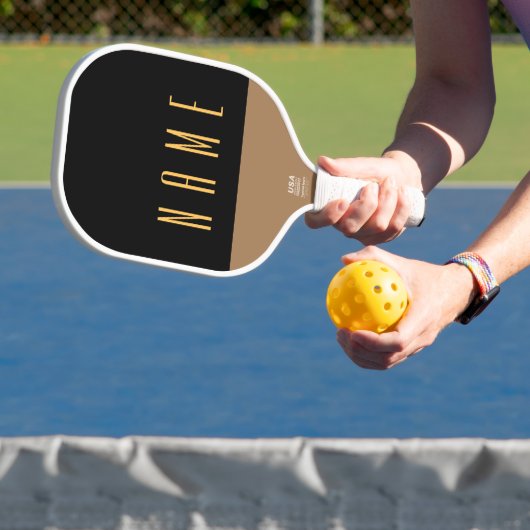 Cooler schwarzer Dreivierteltextuntergrund Mocha-A Pickleball Schläger (InSitu)