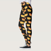 Cooler schwarzer Funny Pattern Hot Dog Leggings (Links)