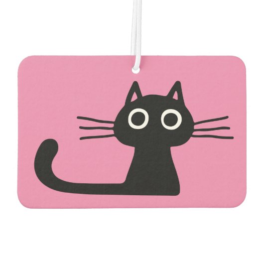 Cooler schwarzer Kitty Cat Purfect Pink Autolufterfrischer (Rückseite)