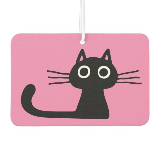 Cooler schwarzer Kitty Cat Purfect Pink Autolufterfrischer (Vorderseite)