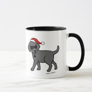Cooler schwarzer Labrador-WeihnachtsCartoon Tasse