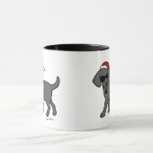 Cooler schwarzer Labrador-WeihnachtsCartoon Tasse (Zentrum)