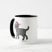 Cooler schwarzer Labrador-WeihnachtsCartoon Tasse (Vorderseite Links)