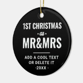 Cooler Schwarzer Moderner Typo | Erste Weihnachtsf Keramik Ornament (Links)