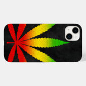Cooler schwarzer Reggae Rasta Leaf Rastafari Case-Mate iPhone Hülle (Rückseite (Horizontal))