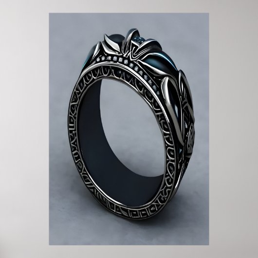 Cooler schwarzer Ring | AI Art Poster (Vorne)