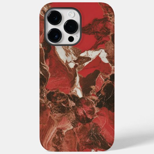 Cooler schwarzer Rot-Marmor Case-Mate iPhone Hülle (Rückseite)