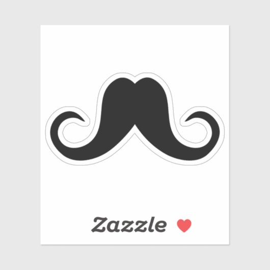 Cooler schwarzer Schnurrbart Aufkleber (Blatt)