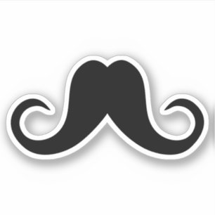 Cooler schwarzer Schnurrbart Aufkleber