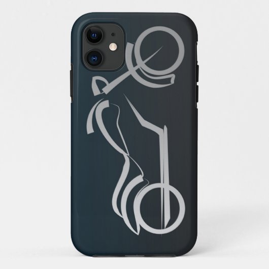 Cooler schwarzer silberner Motorrad-Rahmen Case-Mate iPhone Hülle (Rückseite)