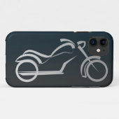 Cooler schwarzer silberner Motorrad-Rahmen Case-Mate iPhone Hülle (Rückseite (Horizontal))