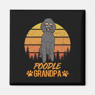 Cooler Schwarzer Standard Poodle Dog Opa Vatertag Magnet