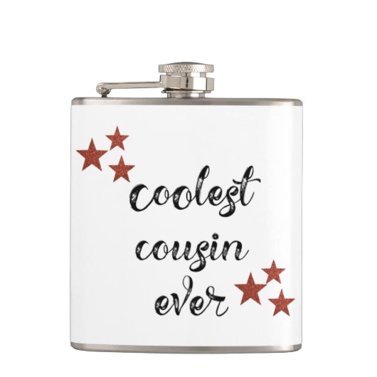 Cooler schwarzer und roter Cousin je Flachmann (Vorderseite)