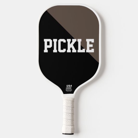 Cooler Schwarzweiß-Diagonal-Bildtext Pickleball Schläger (Rückseite)