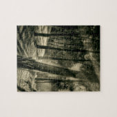 Cooler Schwarzweiss-Wald Sun Rays Natur-Geschenke Puzzle (Horizontal)