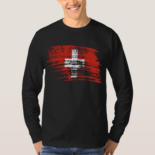 Cooler Schweizer Flaggenentwurf T-Shirt (Vorderseite)