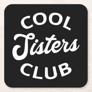 Cooler Schwesterklub I Rechteckiger Pappuntersetzer