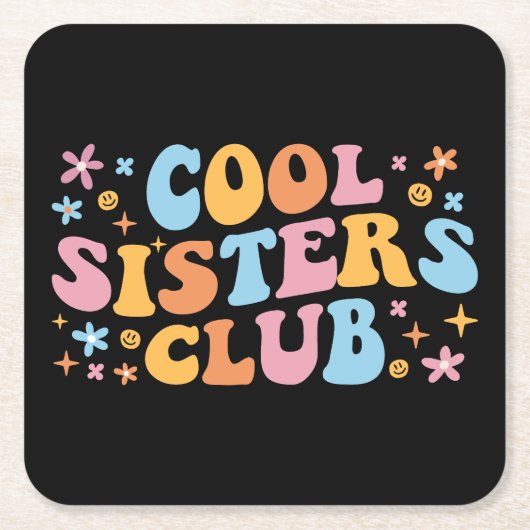Cooler Schwesterklub III Rechteckiger Pappuntersetzer (Vorderseite)