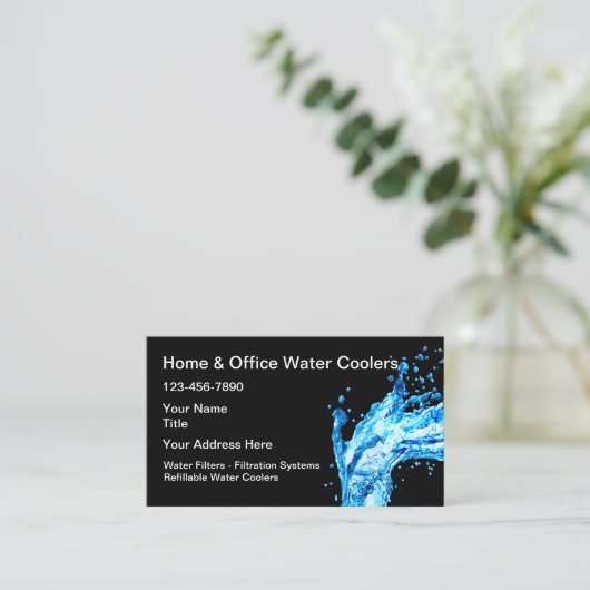 Cooler Service von Zuhause oder Office Water Visitenkarte (Stehend Vorderseite)