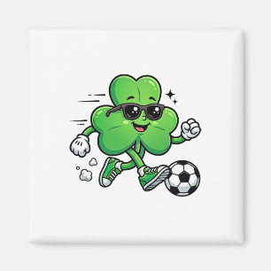 Cooler Shamrock-Fußballspieler St. Patricks Day Ir Magnet