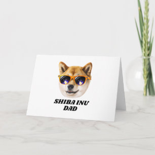 Cooler Shiba Inu-Vater trägt Brille zum Vatertag Karte