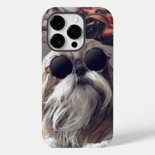 Cooler Shih Tzu Langhaar Vintage Sonnenbrille Foto Case-Mate iPhone 14 Pro Hülle