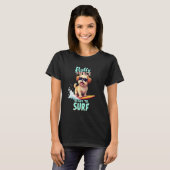 Cooler Shih Tzu Surfhund T-Shirt (Vorne ganz)