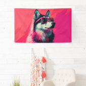 Cooler Siberian Husky-Hund mit Sonnenbrille Banner (Insitu)