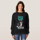 Cooler sibirischer Husky Surfhund Sweatshirt (Vorne ganz)