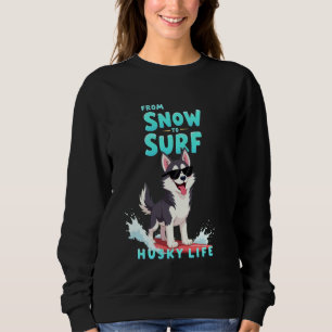 Cooler sibirischer Husky Surfhund Sweatshirt