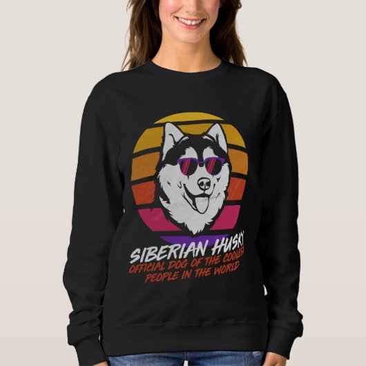 Cooler sibirischer Husky Sweatshirt (Vorderseite)