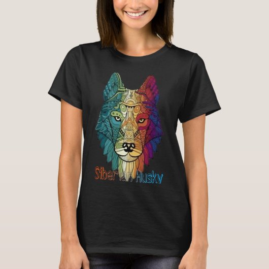 Cooler sibirischer Husky T-Shirt (Vorderseite)