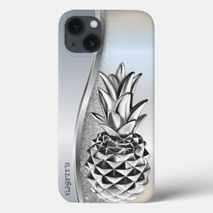 Cooler Silber Glitzer Metallische Ananas Tropisch Case-Mate iPhone Hülle