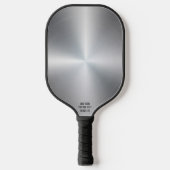 Cooler silberfarbener Metalldesign Personalisierte Pickleball Schläger (Vorderseite)