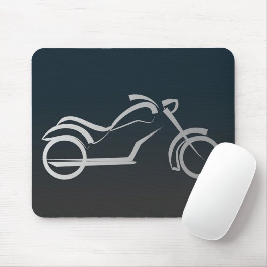 Cooler silberner Motorrad-Rahmen auf Schwarzem Mousepad (Mit Mouse)