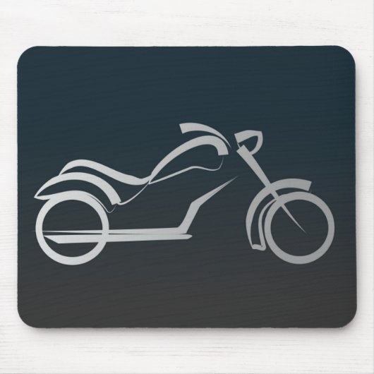 Cooler silberner Motorrad-Rahmen auf Schwarzem Mousepad (Vorne)