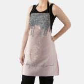 Cooler Silver Glitzer Tropfen Rose Goldkuchen Schürze (InSitu)